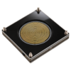 earth-tempo-gold-transparent Gold spiral Schumann device with black acrylic case, isolated on a transparent background