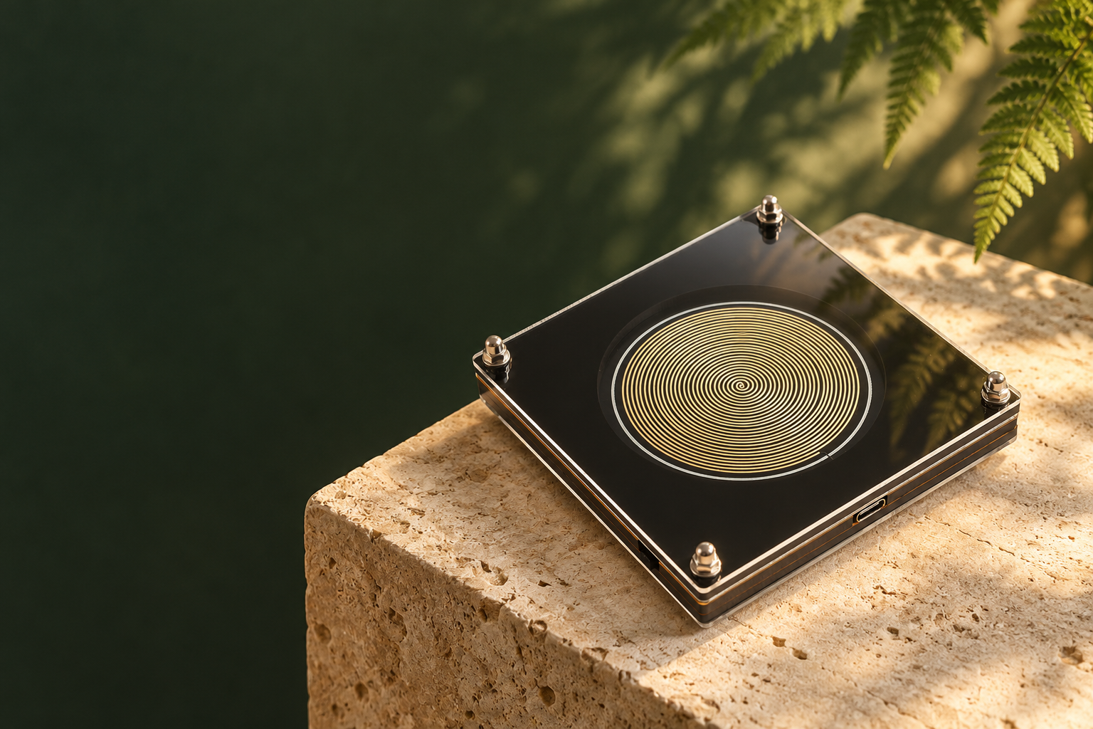 Earth Tempo device in a nature-inspired setting